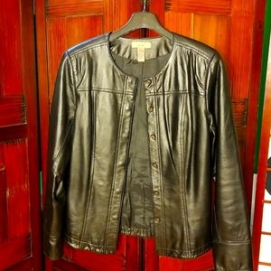 Black leather jacket by i.e. size medium